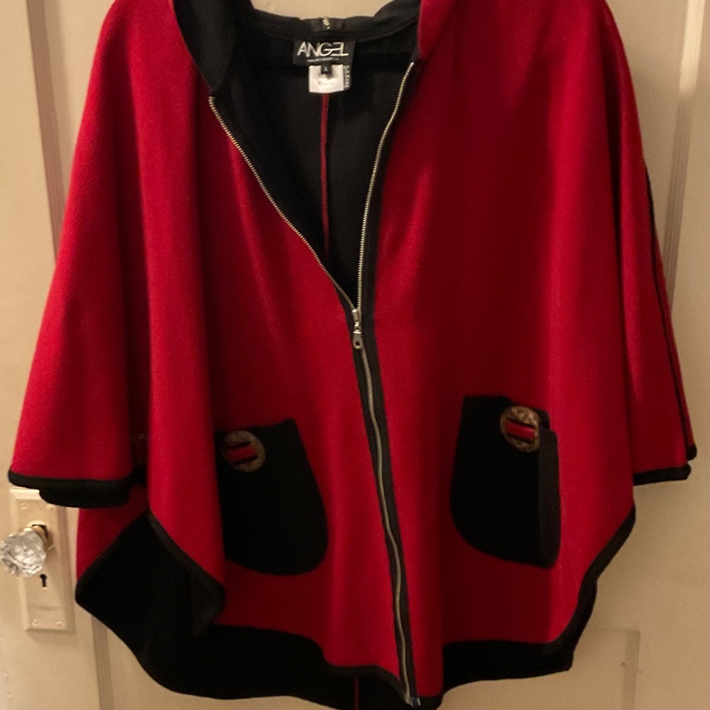 Angel Women's Red and Black Cape Jacket